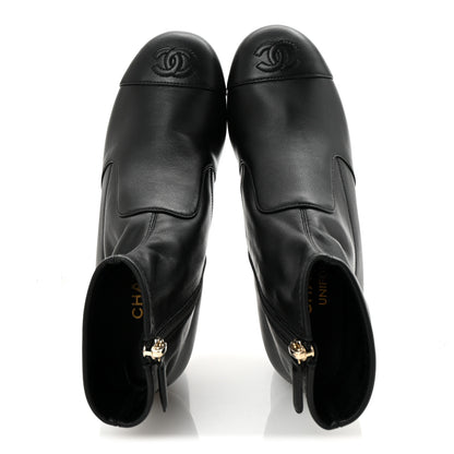 Chanel Stretch Lambskin Cap Toe CC Short Boots 35 Black 2 of 9