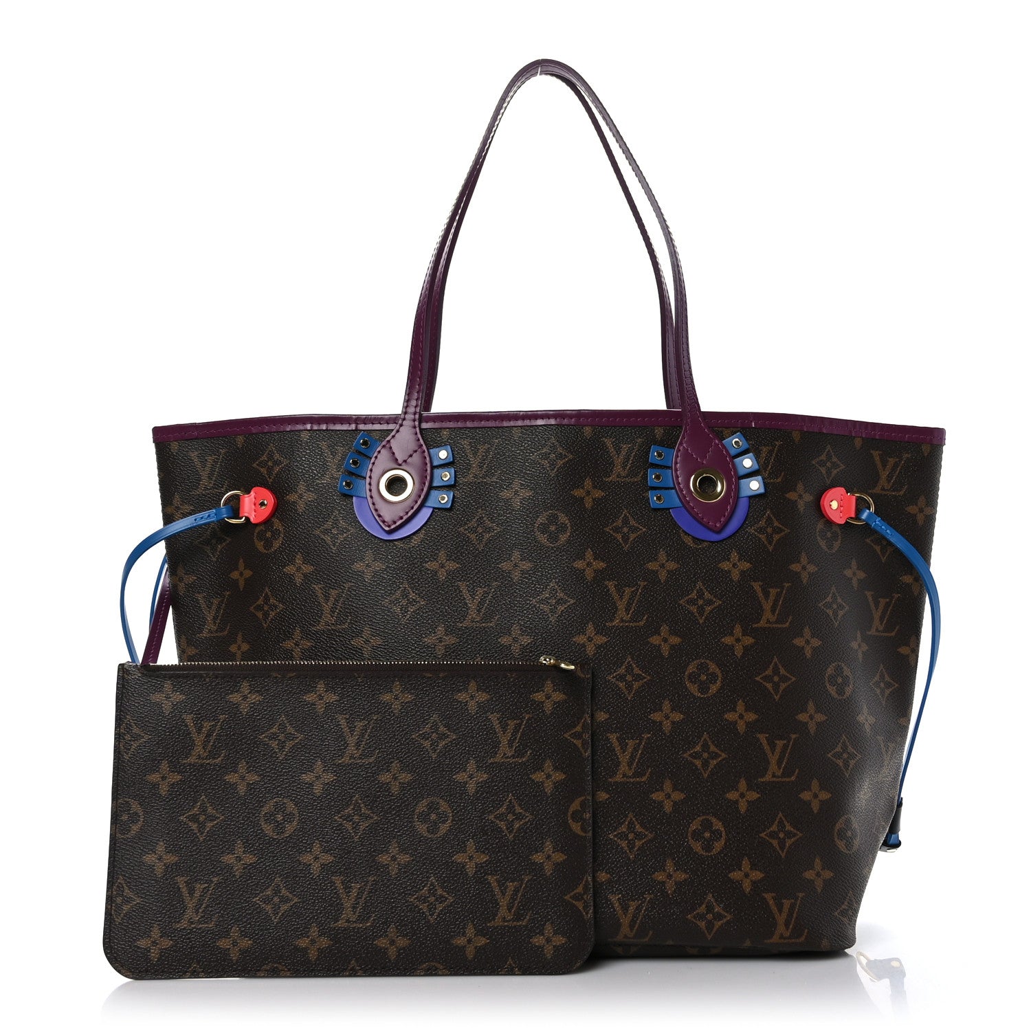 Louis Vuitton Monogram Totem Neverfull MM Magenta 1 of 10