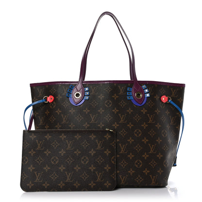 Louis Vuitton Monogram Totem Neverfull MM Magenta 1 of 10