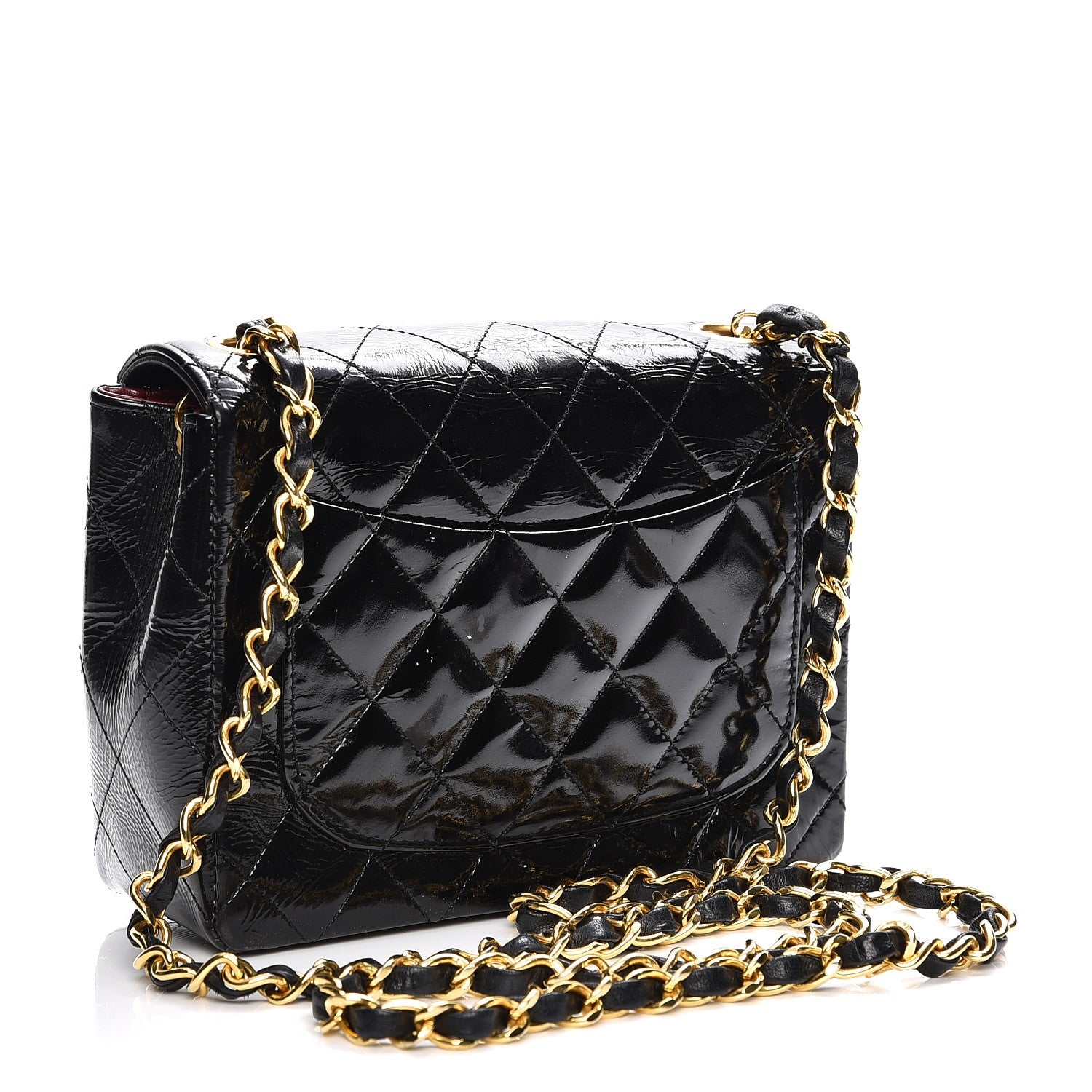 Chanel Patent Calfskin Quilted Mini Square Flap Black 3 of 11