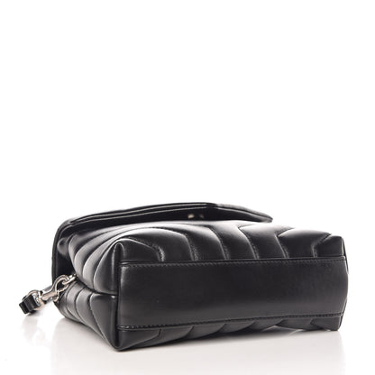Saint Laurent Calfskin Y Quilted Monogram Toy Loulou Crossbody Bag Black 4 of 9