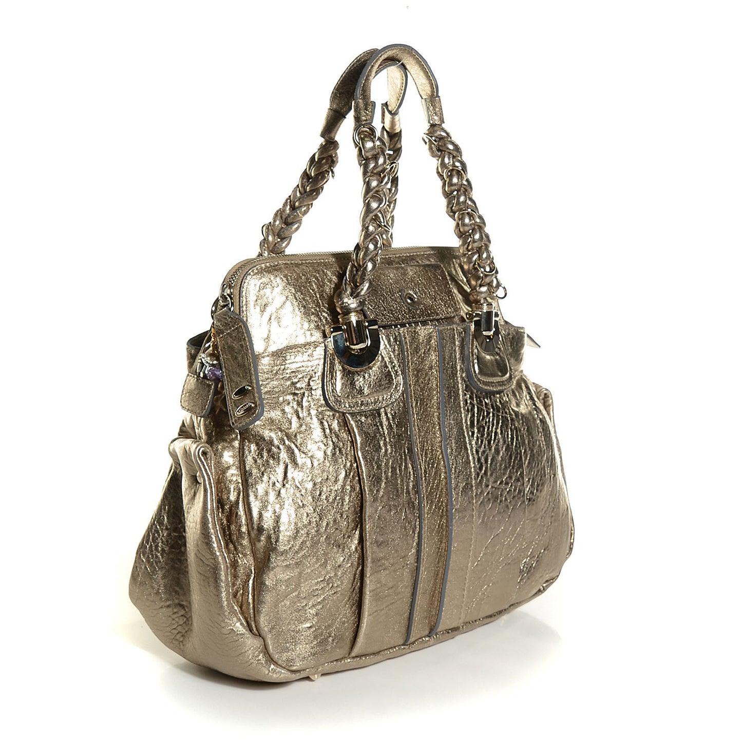 Lambskin Heloise Satchel Metallic