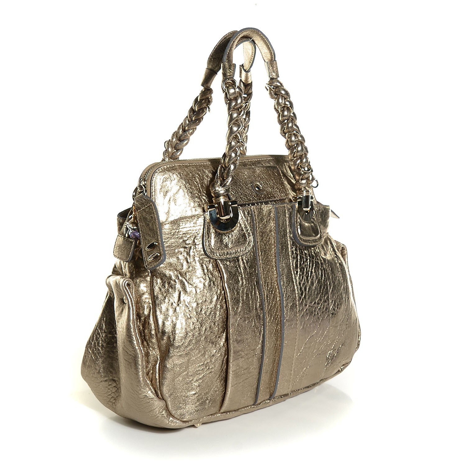Chloe Lambskin Heloise Satchel Metallic 3 of 8