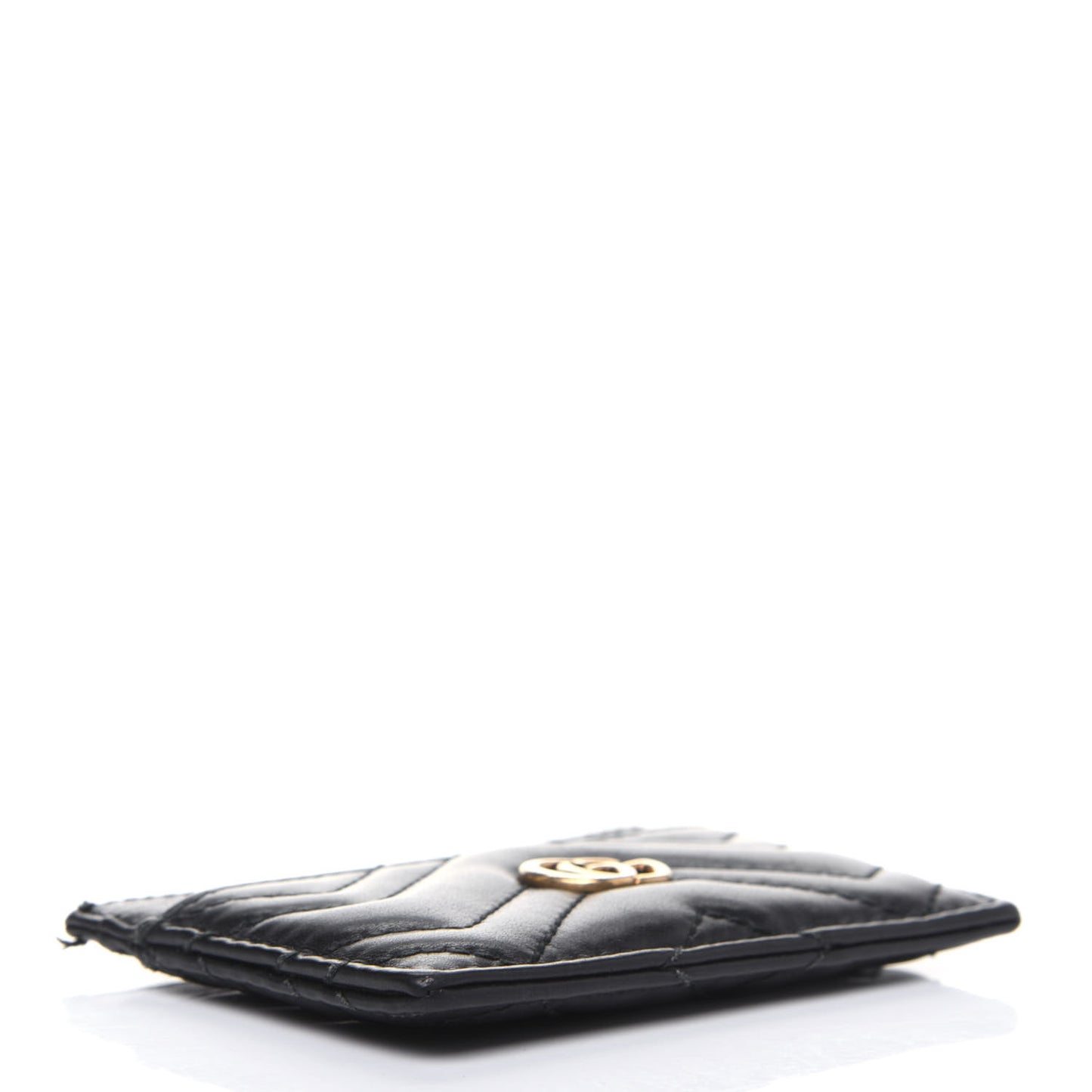 Calfskin Matelasse GG Marmont Card Holder Black