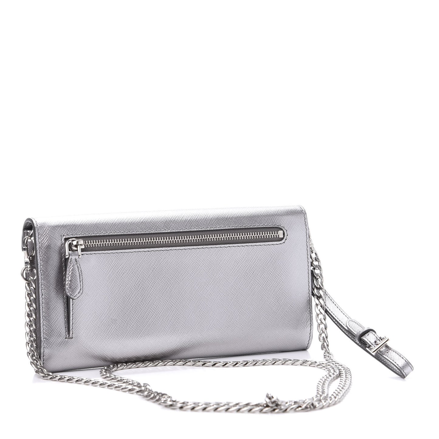Saffiano Triangle Wristlet Crossbody Wallet Cromo