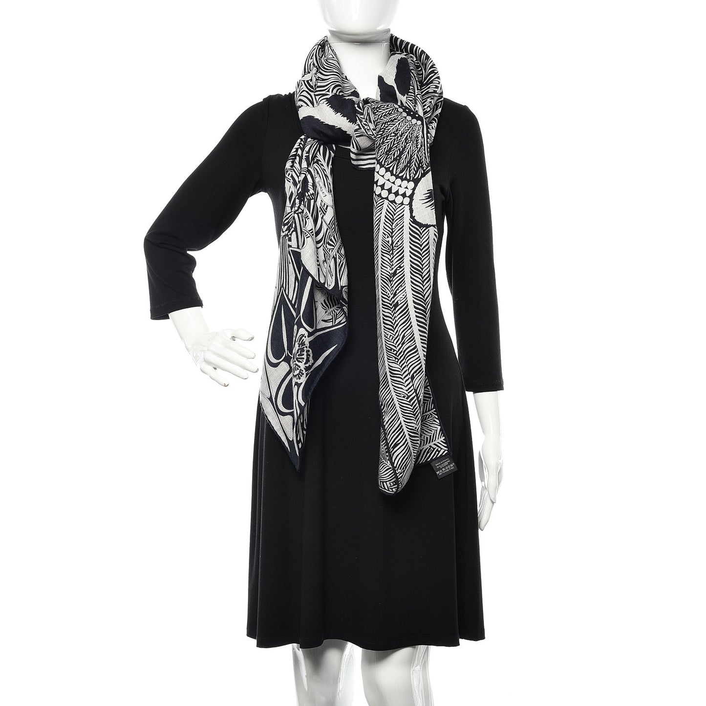 Cashmere Silk Jaguar Quetzal Shawl 140 Gris Chine Bleu Black Gris