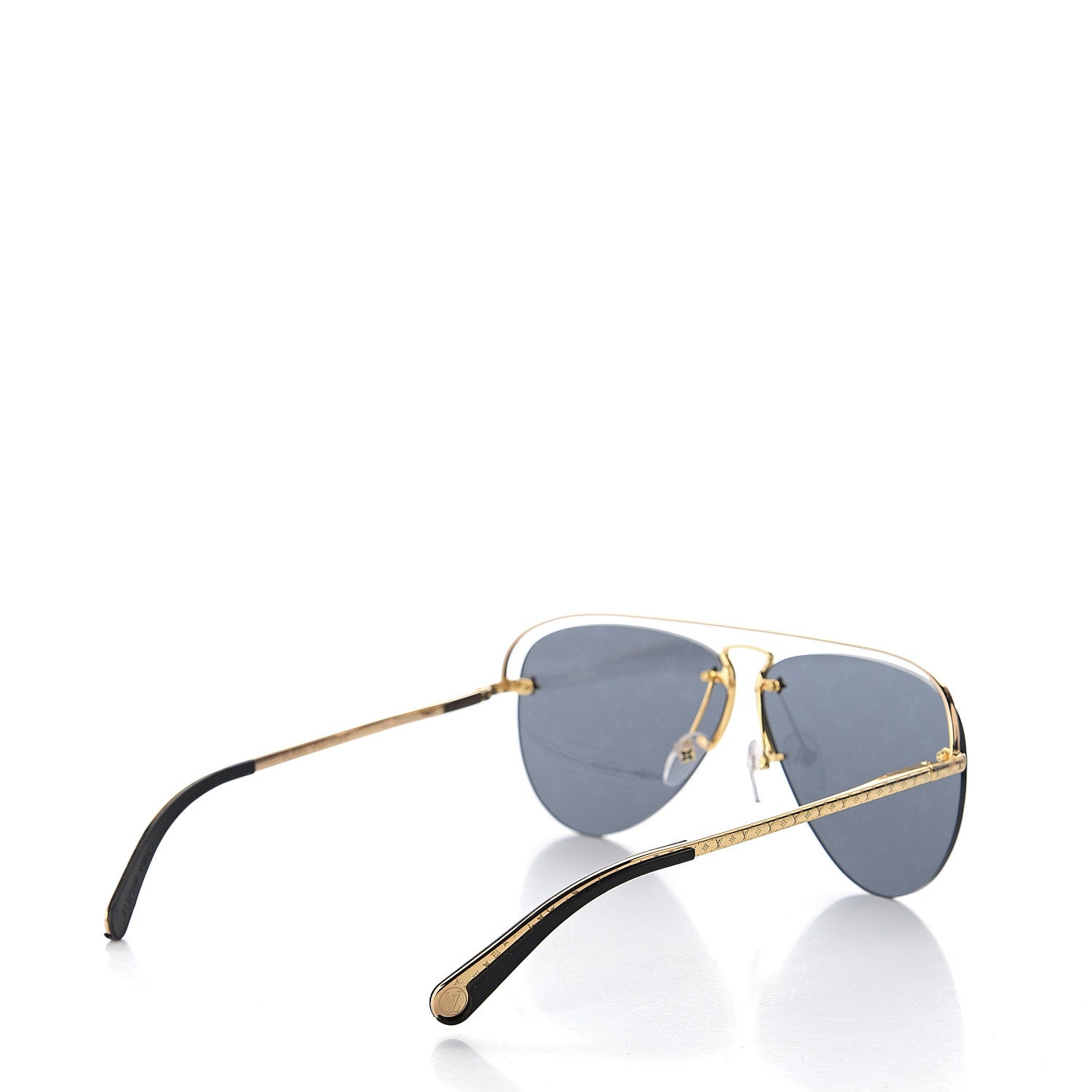 Louis Vuitton Metal Monogram Grease Sunglasses Z1172W Gold 4 of 8