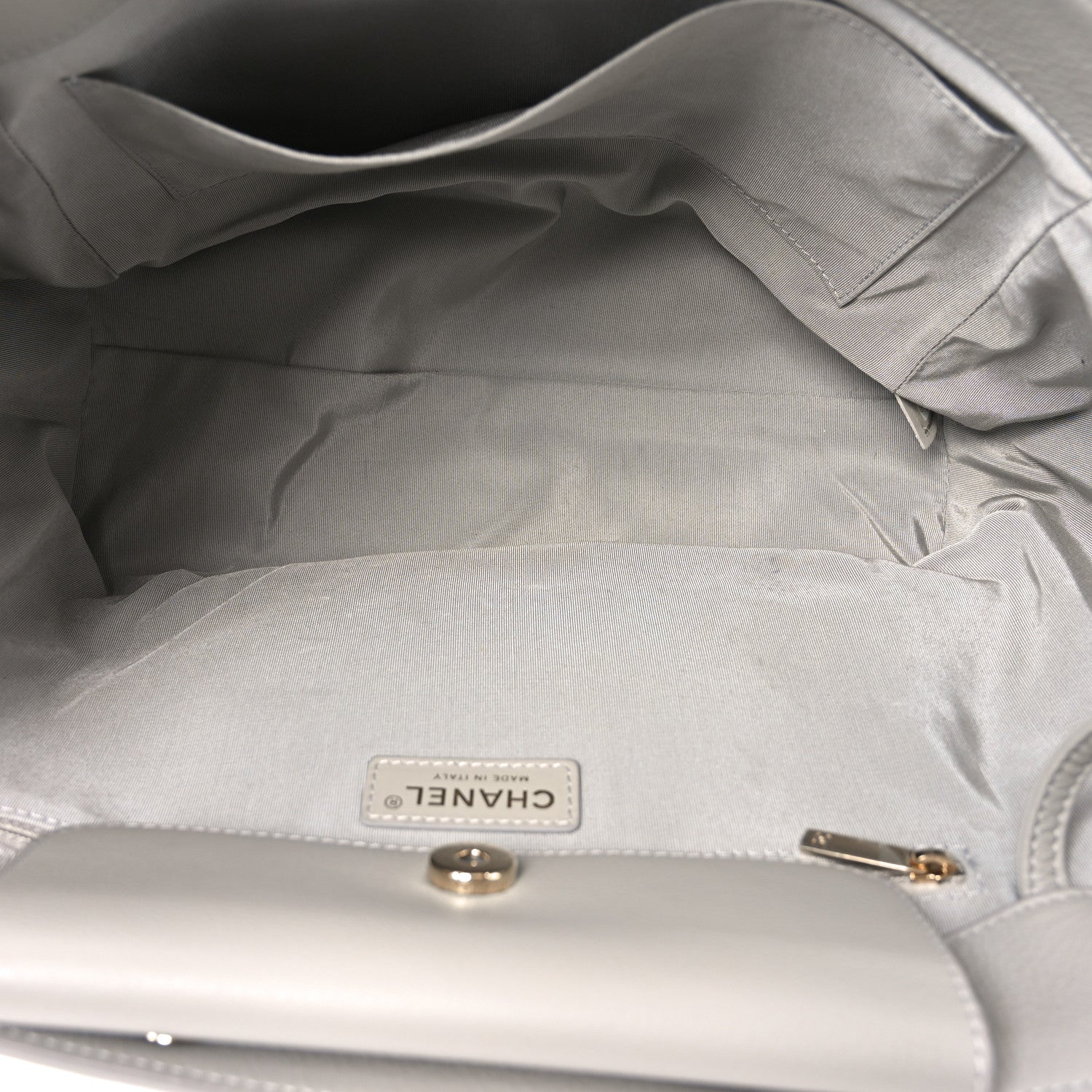 Chanel Bullskin Stitched Medium Shopping Bag Grey 5 of 10