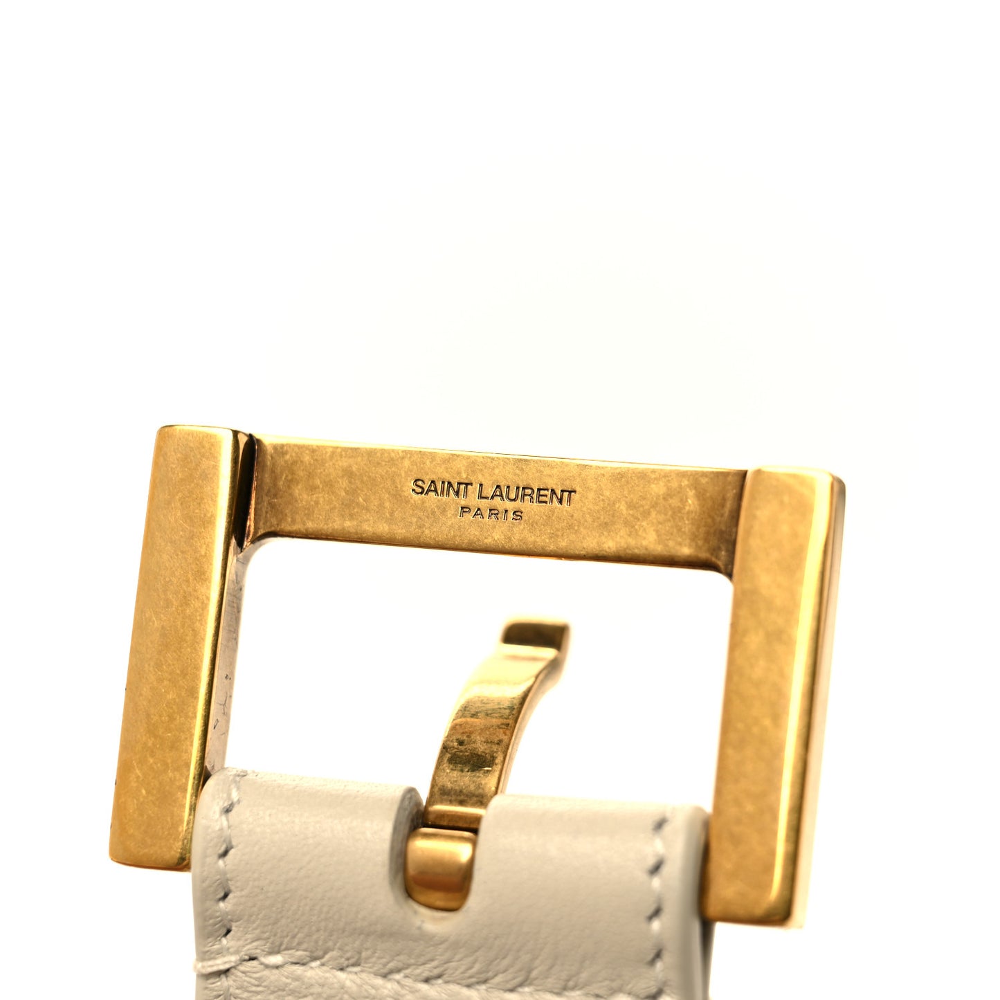 Smooth Calfskin Monogram Square Buckle Belt 75 Crema Soft