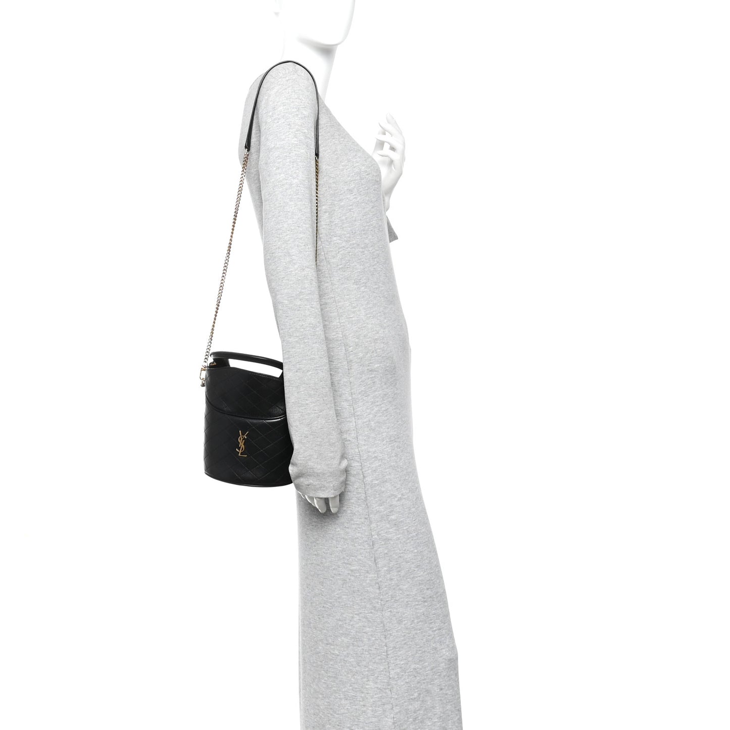 Lambskin Gabby Mini Bucket Bag Black