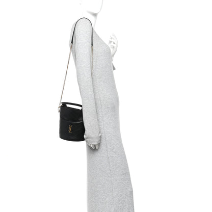 Saint Laurent Lambskin Gabby Mini Bucket Bag Black 2 of 11
