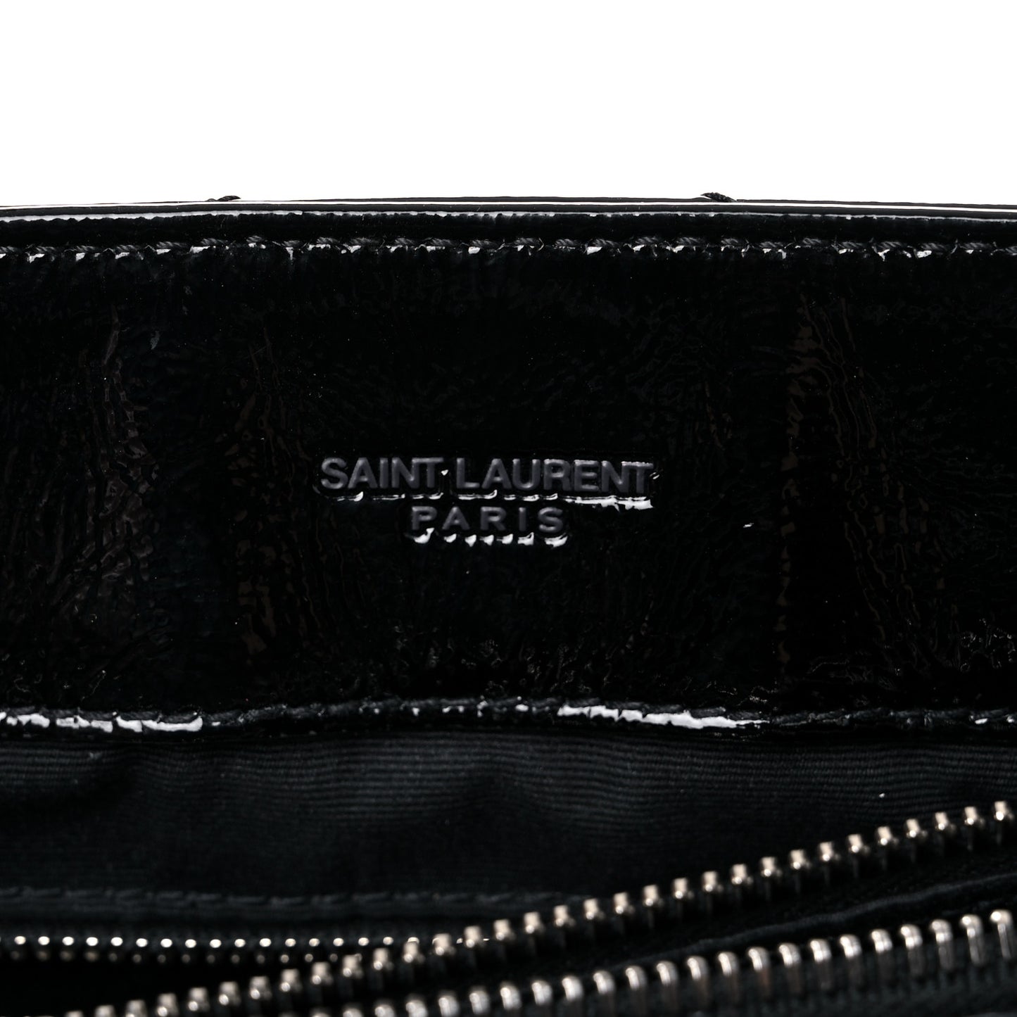 Patent Y Quilted Monogram Medium Loulou Chain Satchel Black
