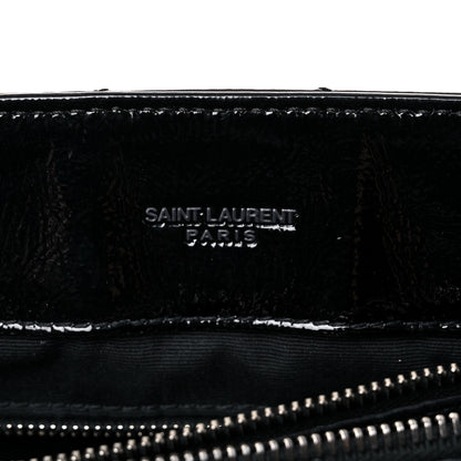 Saint Laurent Patent Y Quilted Monogram Medium Loulou Chain Satchel Black 6 of 17