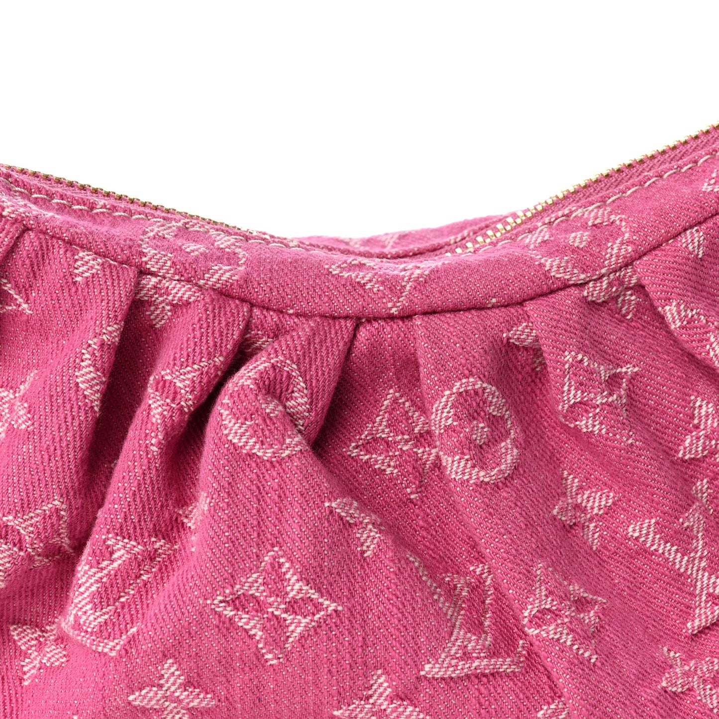 Monogram Denim Pochette Valley Fuchsia