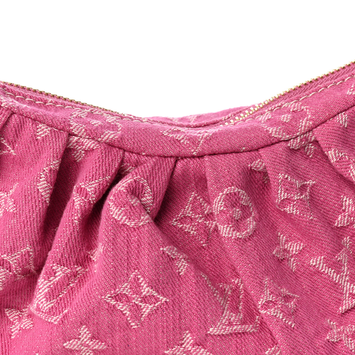 Louis Vuitton Monogram Denim Pochette Valley Fuchsia 6 of 8