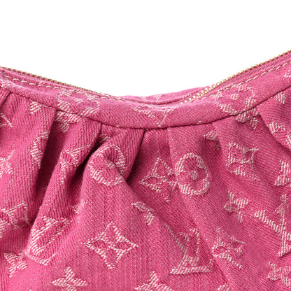 Louis Vuitton Monogram Denim Pochette Valley Fuchsia 6 of 8