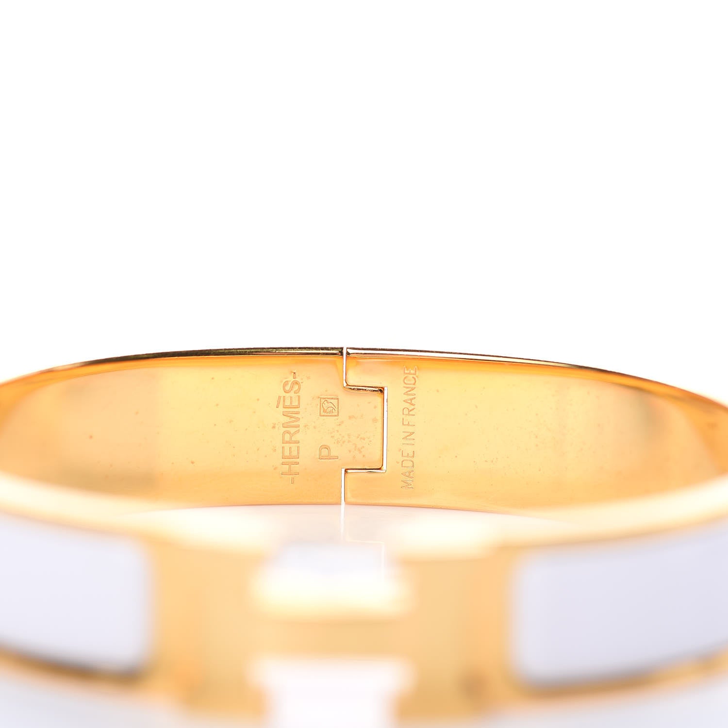 Hermes Enamel Narrow Clic Clac H Bracelet PM White 4 of 5