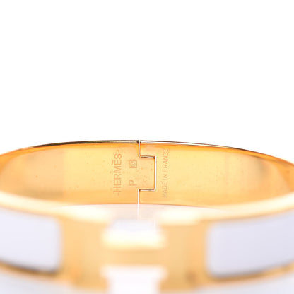 Hermes Enamel Narrow Clic Clac H Bracelet PM White 4 of 5