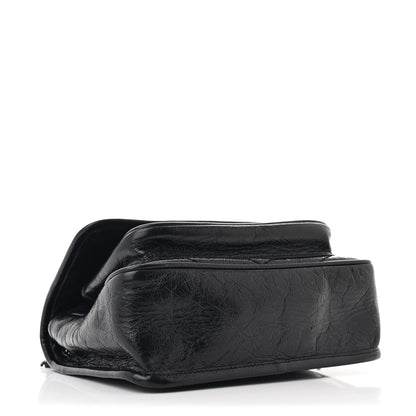 Saint Laurent Crinkled Calfskin Matelasse Monogram Baby Niki Chain Satchel Black 4 of 10