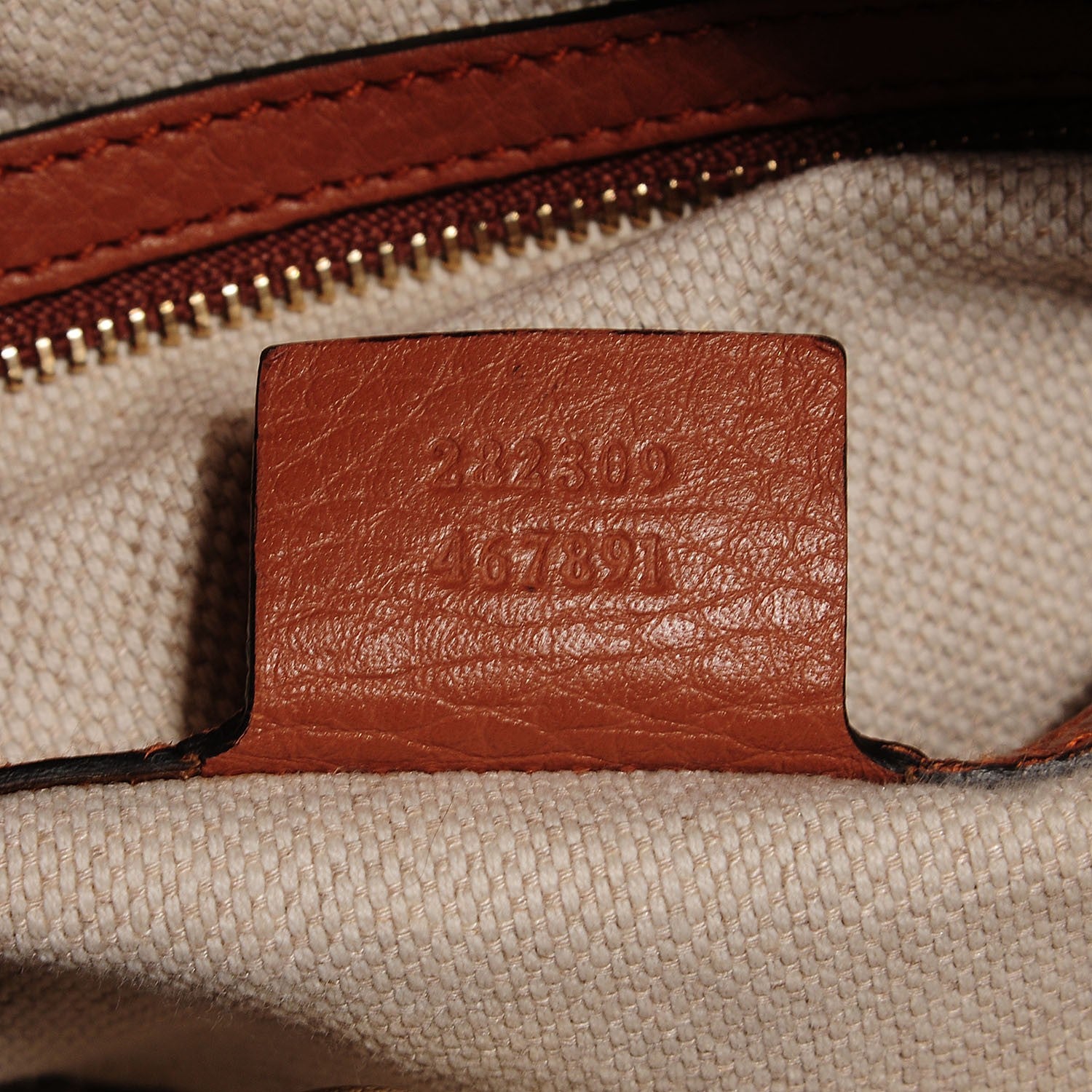 Gucci Pebbled Calfskin Medium Soho Shoulder Bag Moka 7 of 9