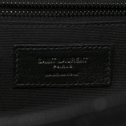 Saint Laurent Grain De Poudre Textured Mixed Matelasse Triquilt Medium Monogram Satchel Black 6 of 10