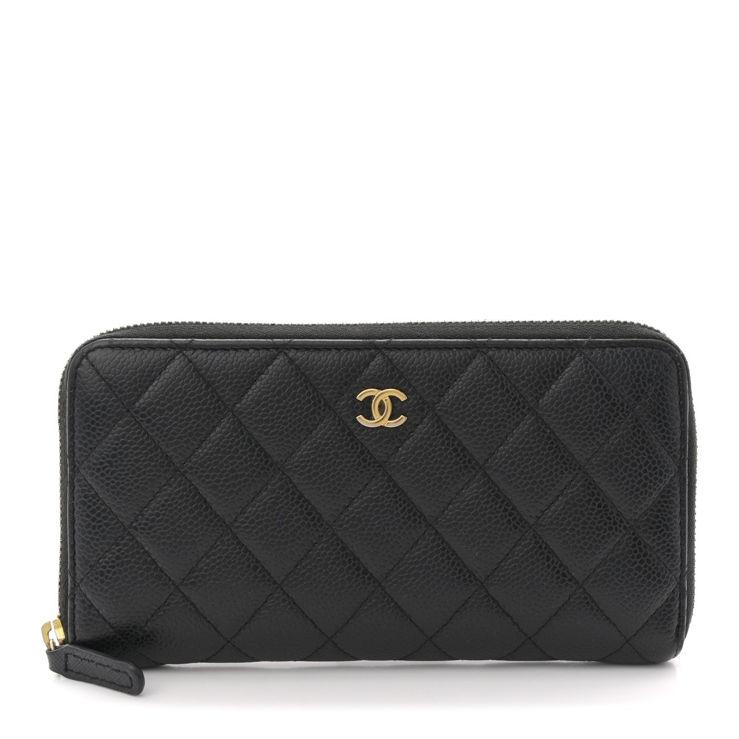 Chanel Caviar Quilted Large Gusset Zip Around Wallet Black 1 of 8