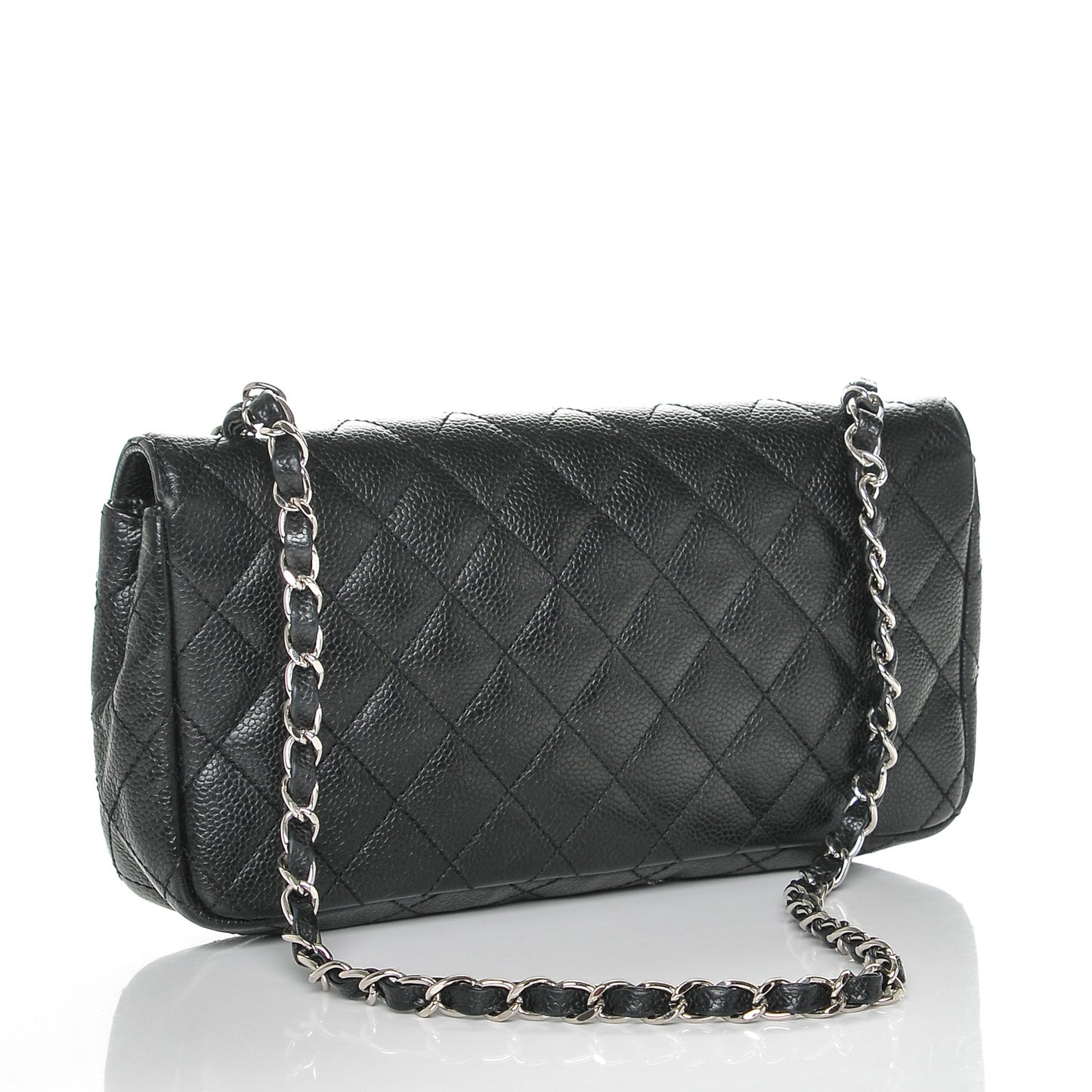 Caviar Quilted East West Flap Black
