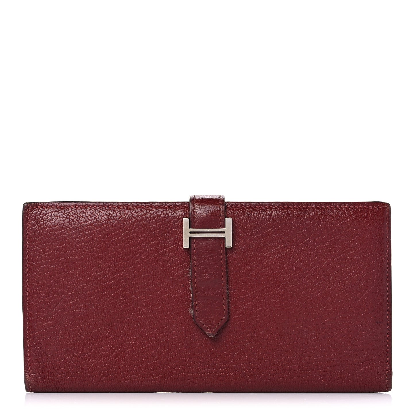 Chèvre Mysore Bearn Gusset Wallet Rouge H