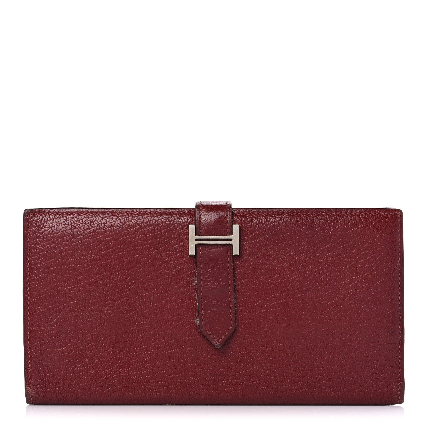 Hermes Chèvre Mysore Bearn Gusset Wallet Rouge H 1 of 16