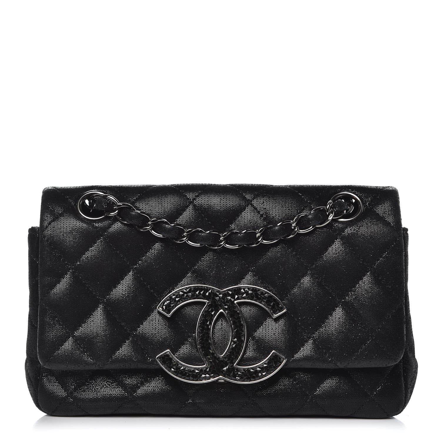 Chanel Sequin Goatskin Crystal CC Mini Flap Black 1 of 12
