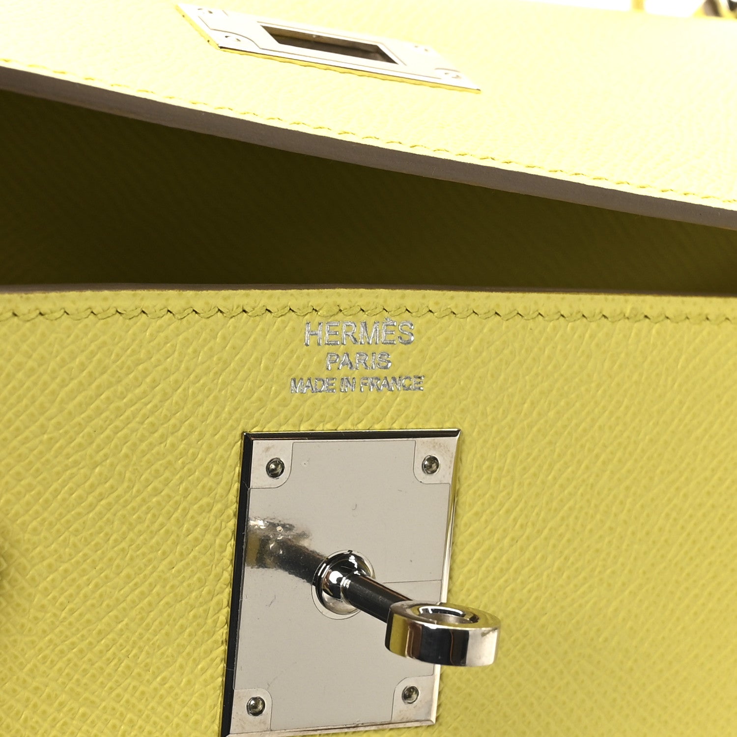 Hermes Epsom Kelly Sellier 32 Lime 6 of 9