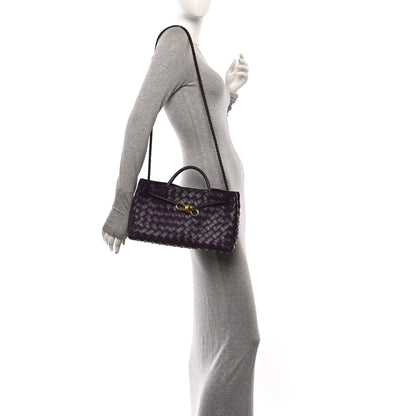 Bottega Veneta Nappa Intrecciato Small East West Andiamo Shoulder Bag Dark Mystic 2 of 12