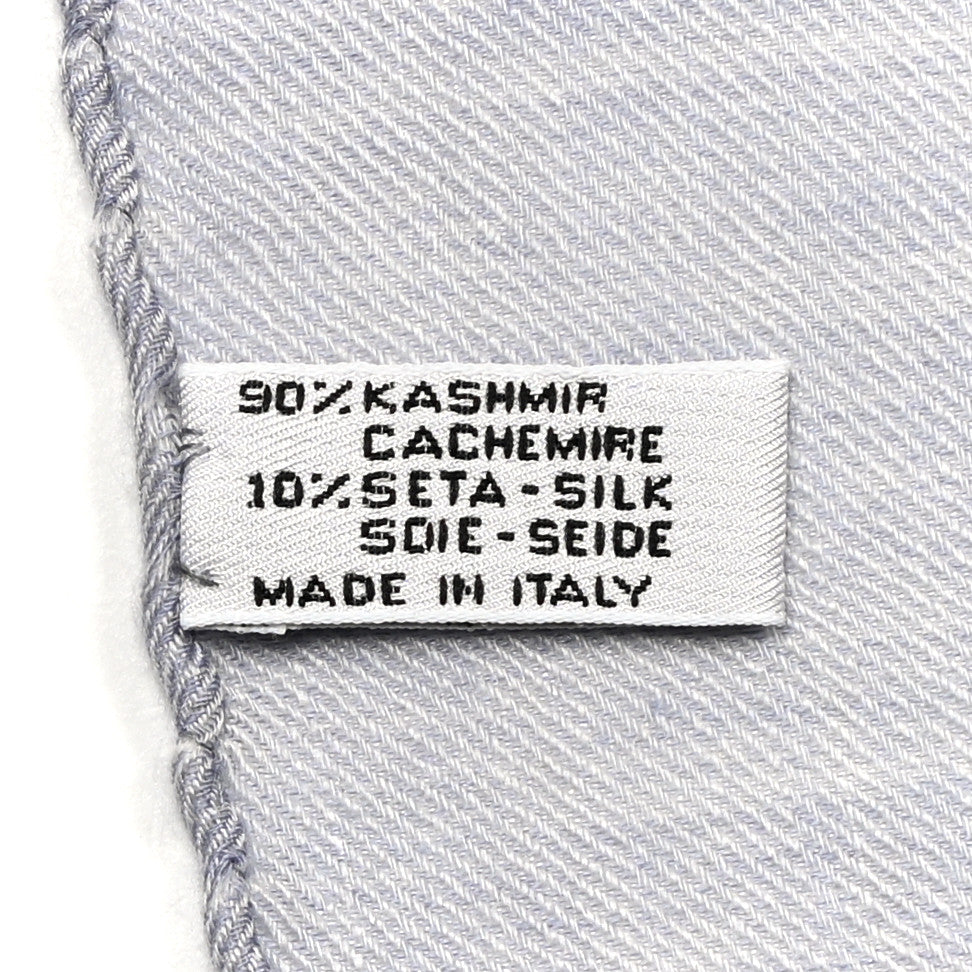 Chanel Cashmere Silk CC Scarf Blue 5 of 6