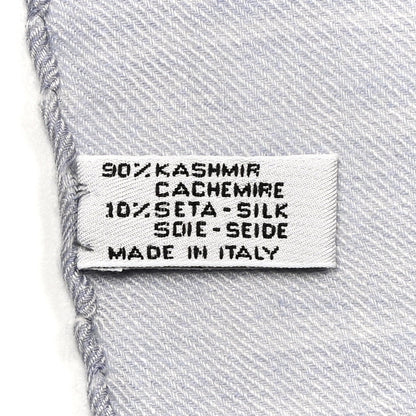 Chanel Cashmere Silk CC Scarf Blue 5 of 6