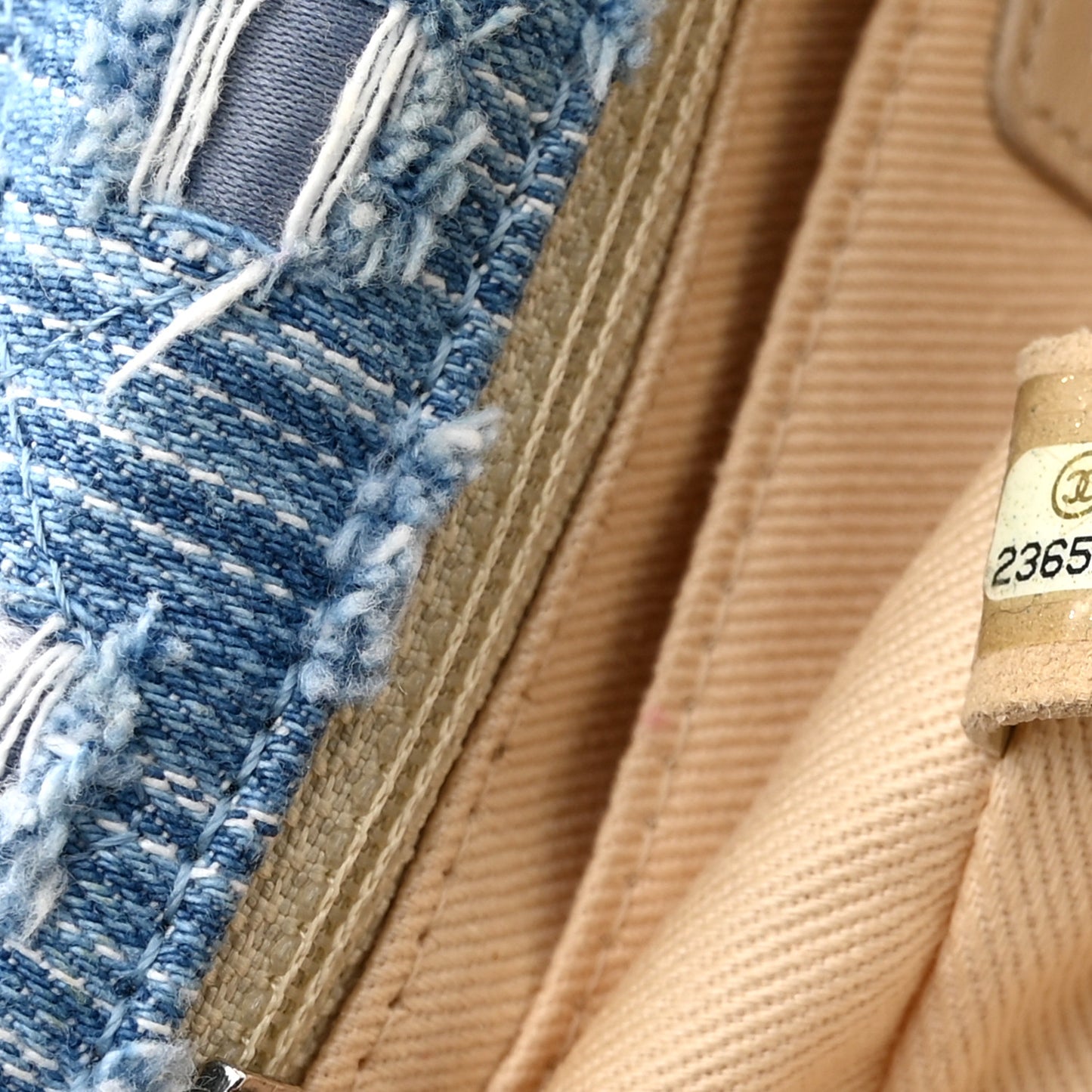 Woven Denim Medium Flap Multicolor