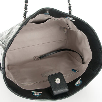 Chanel Glazed Calfskin Small Deauville Tote Black 5 of 7