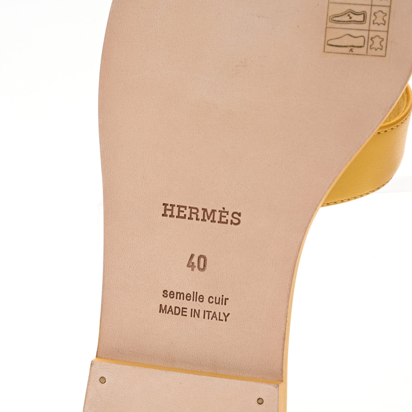 Box Calfskin Oran Sandals 40 Jaune Citron