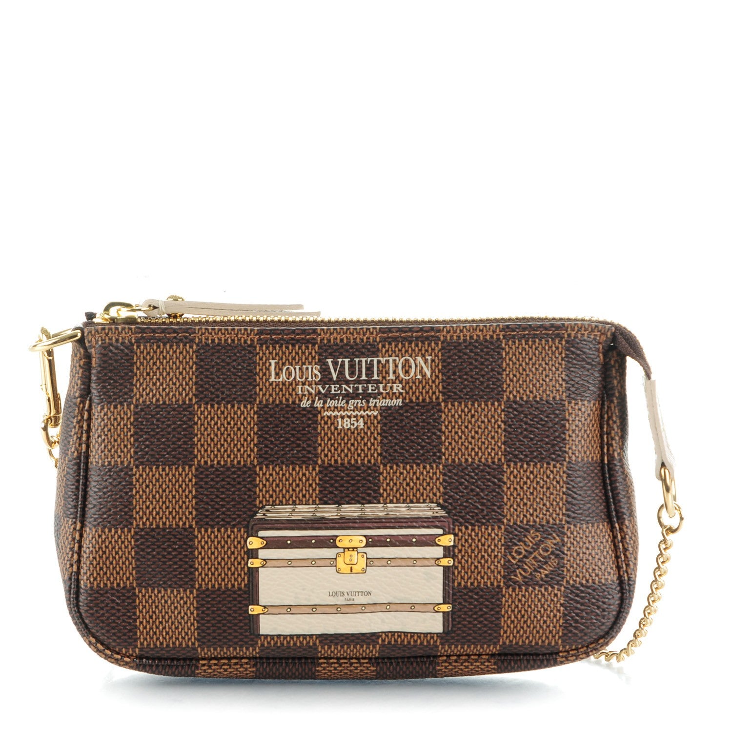 Louis Vuitton Damier Ebene Trunks and Locks Mini Pochette Accessories 1 of 7