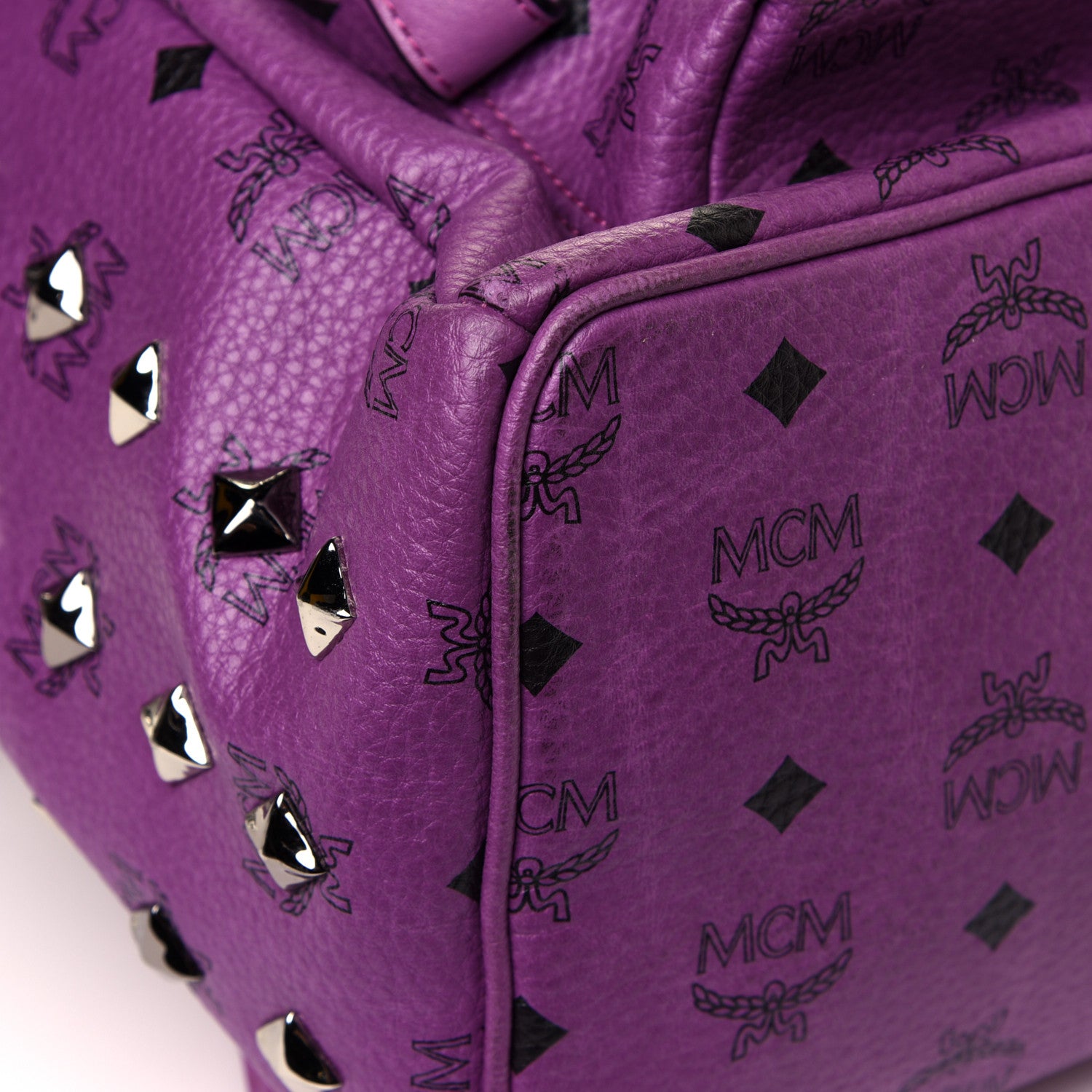 MCM Visetos Studded Medium Stark Backpack Purple 7 of 11