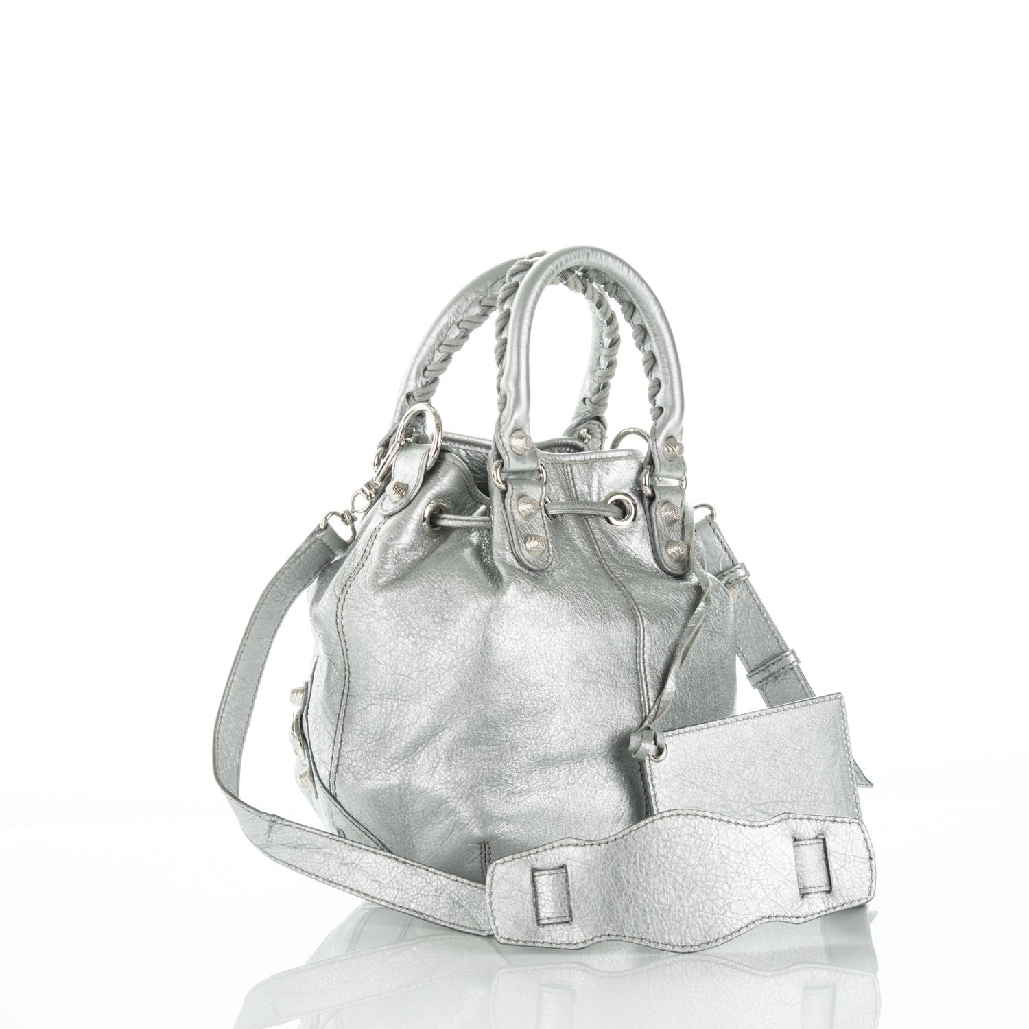 Balenciaga Agneau Giant 12 Silver Hardware Mini Pompon Gris Aluminum 3 of 8