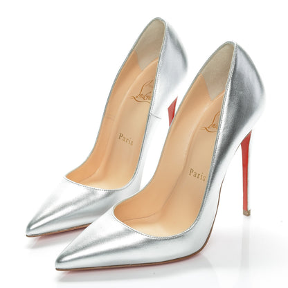Christian Louboutin Metallic Calfskin So Kate 120 Pumps 35.5 Silver 3 of 7