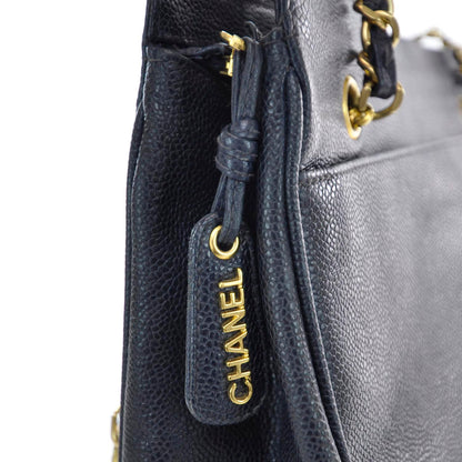 Chanel Caviar Shopper Tote Navy Blue 6 of 10