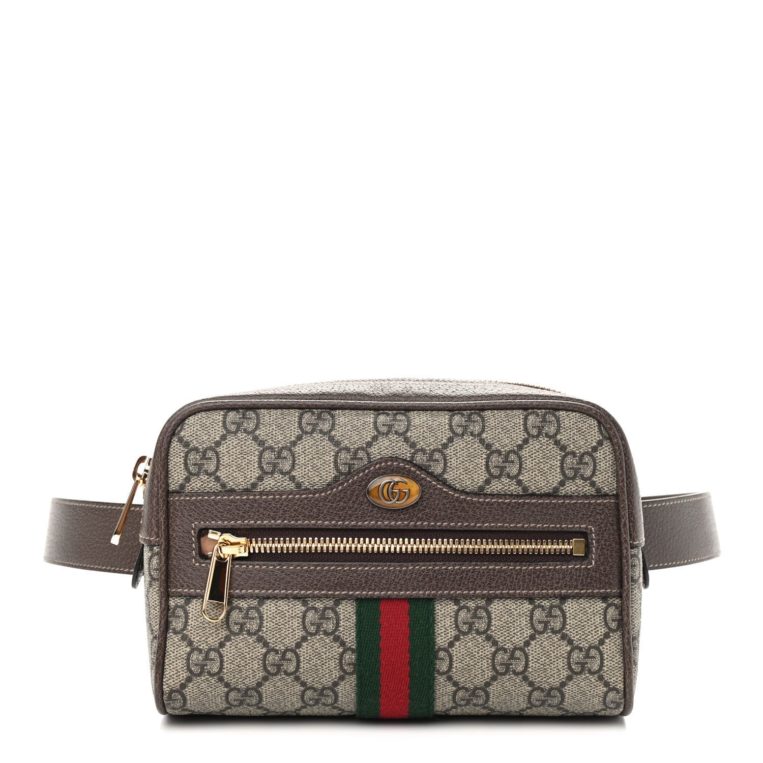 Gucci GG Supreme Monogram Web Small Ophidia Belt Bag 85 34 Dark Brown 1 of 10
