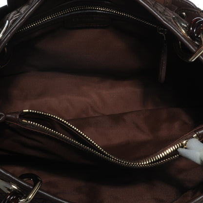 Christian Dior Nylon Cannage Medium Charming Lock Tote Chocolate 5 of 7