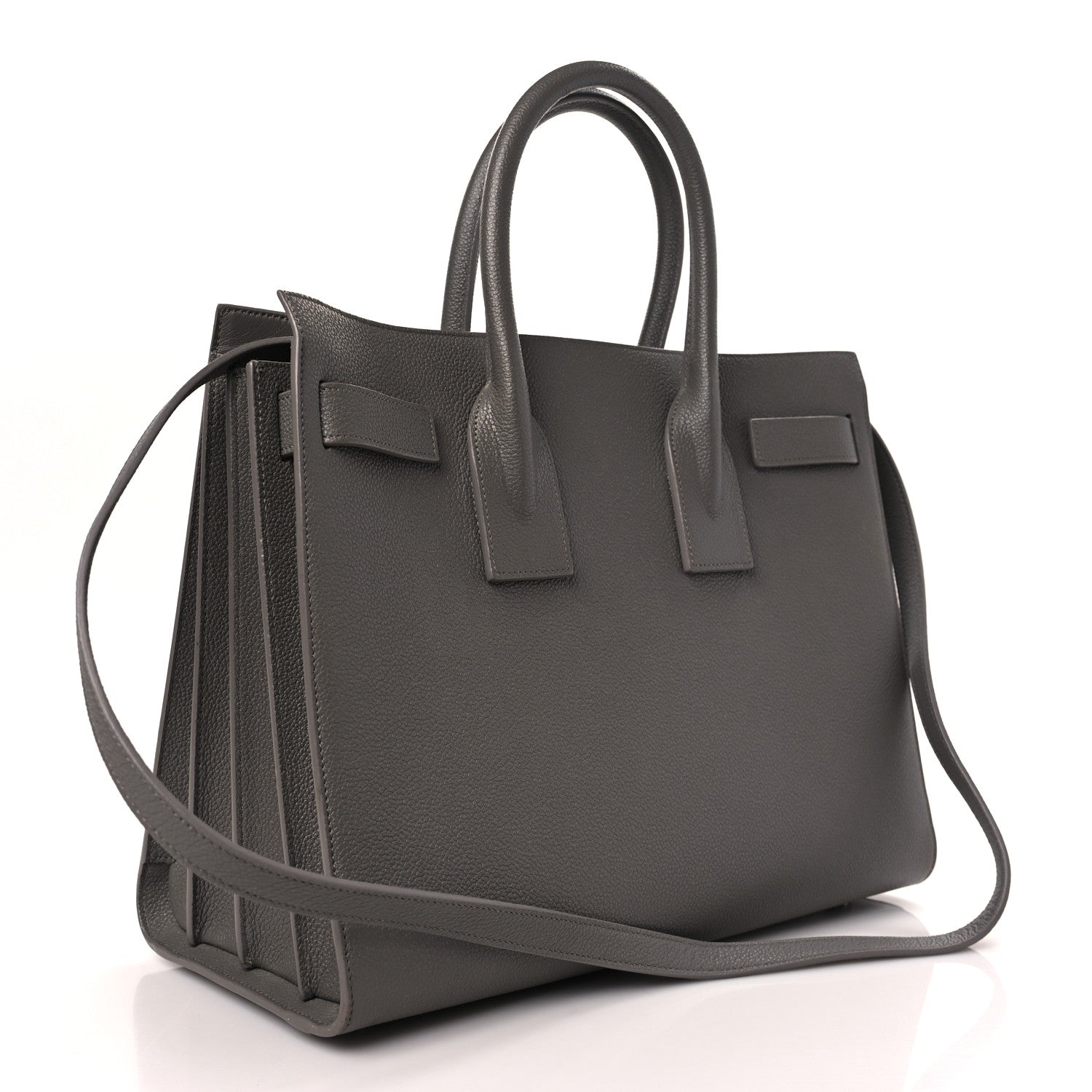Saint Laurent Grained Calfskin Small Sac De Jour Fog 4 of 10