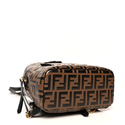 Fendi Vitello Bi-Color FF 1974 Embossed Mini Backpack Maya Black 3 of 15