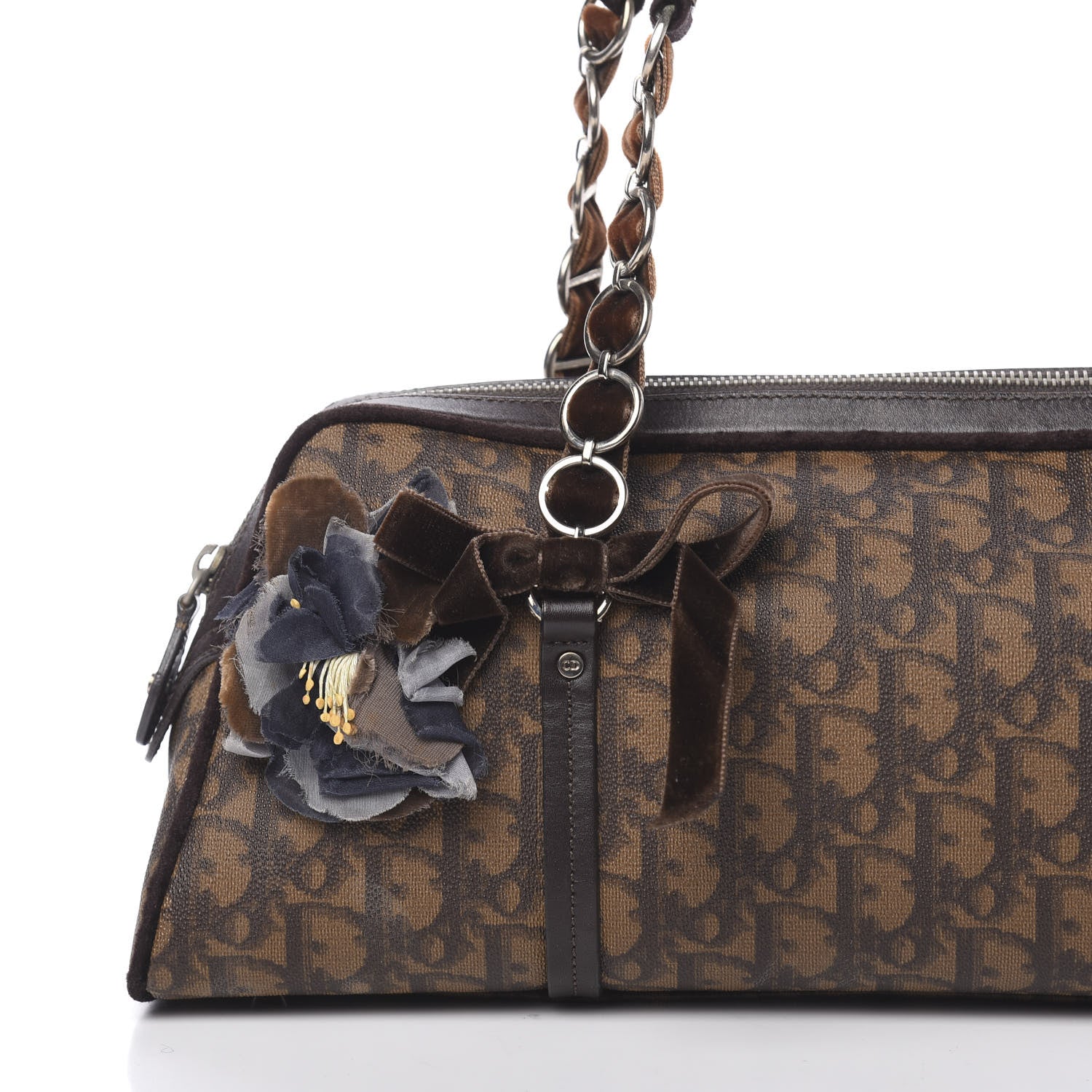 Christian Dior Monogram Romantique Shoulder Bag Brown 8 of 12