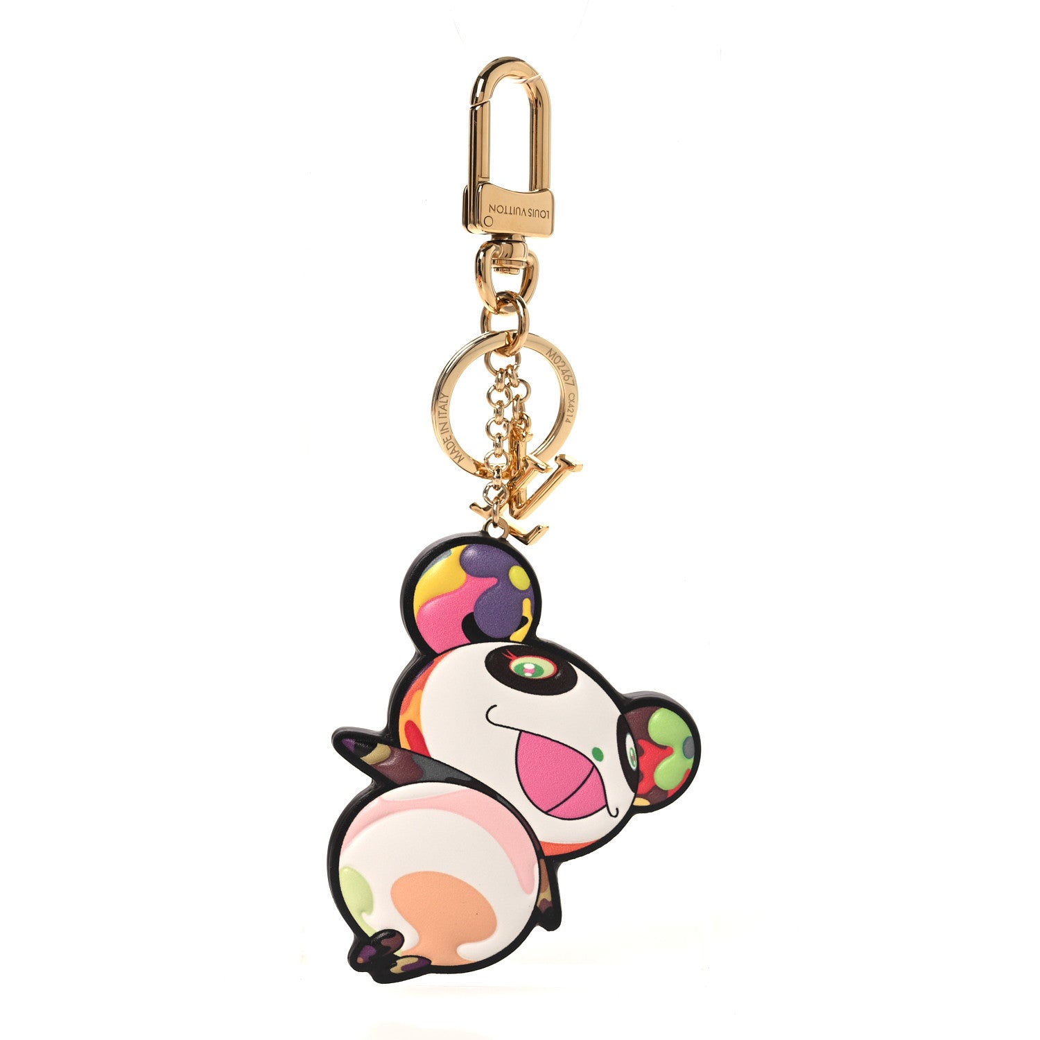 Louis Vuitton LV x TM Cowhide Monogram Superflat Panda Key Ring Bag Charm Multicolor 1 of 4