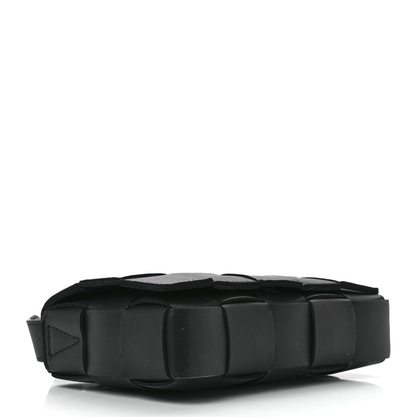 Lambskin Maxi Intreccio Small Cassette Crossbody Bag Black