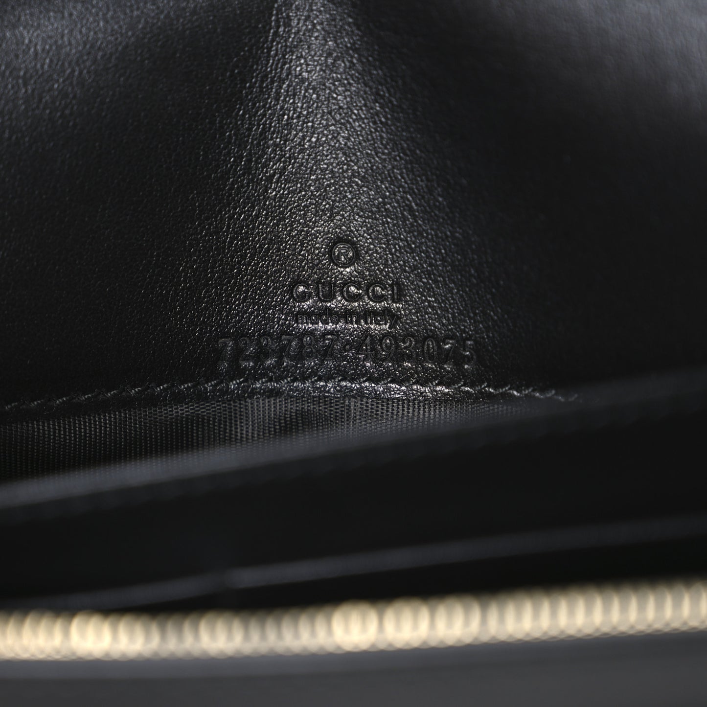 Calfskin GG Matelasse Chain Wallet Black